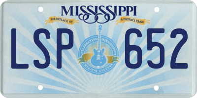 MS license plate LSP652