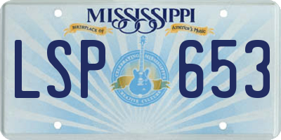 MS license plate LSP653