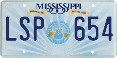 MS license plate LSP654