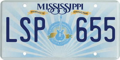 MS license plate LSP655