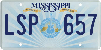 MS license plate LSP657