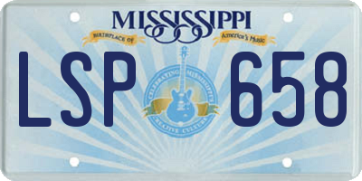 MS license plate LSP658