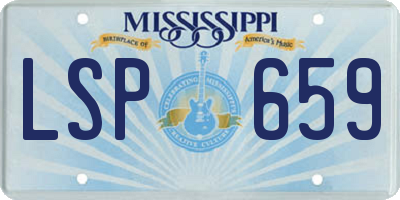 MS license plate LSP659