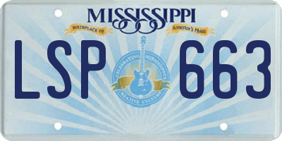 MS license plate LSP663