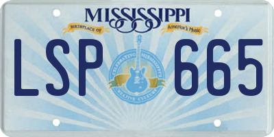 MS license plate LSP665