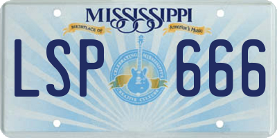 MS license plate LSP666