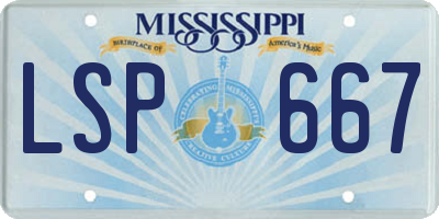 MS license plate LSP667