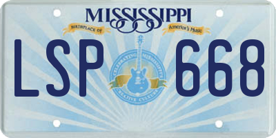 MS license plate LSP668