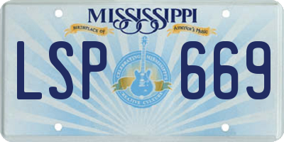 MS license plate LSP669