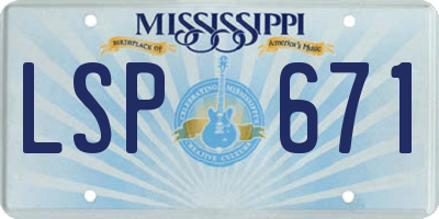 MS license plate LSP671
