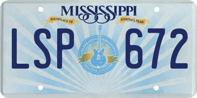 MS license plate LSP672