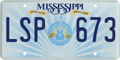 MS license plate LSP673