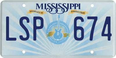 MS license plate LSP674