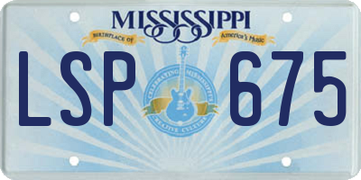 MS license plate LSP675