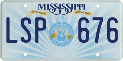 MS license plate LSP676