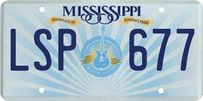 MS license plate LSP677
