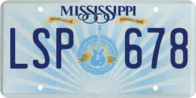 MS license plate LSP678