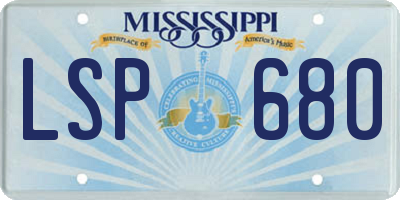MS license plate LSP680