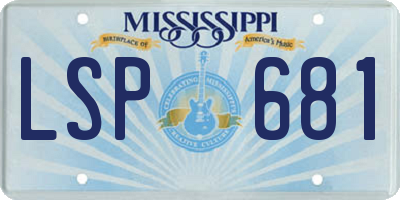 MS license plate LSP681