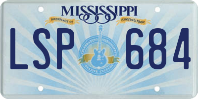 MS license plate LSP684