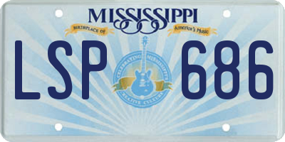 MS license plate LSP686