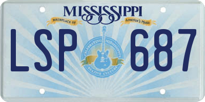 MS license plate LSP687