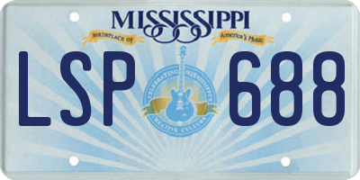 MS license plate LSP688