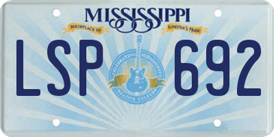 MS license plate LSP692