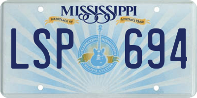 MS license plate LSP694