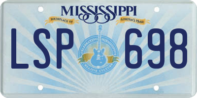 MS license plate LSP698