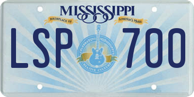 MS license plate LSP700
