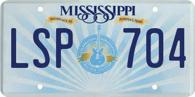 MS license plate LSP704