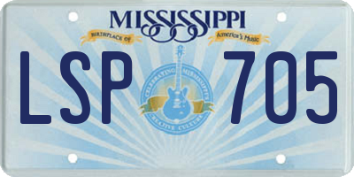 MS license plate LSP705