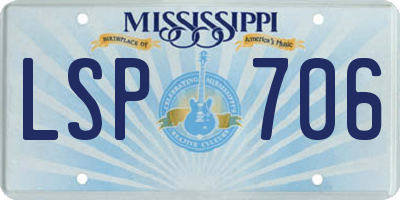 MS license plate LSP706