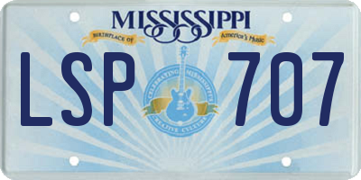 MS license plate LSP707