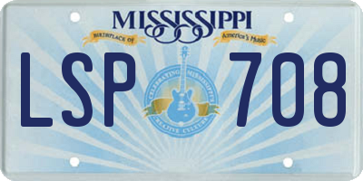 MS license plate LSP708