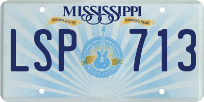 MS license plate LSP713