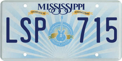 MS license plate LSP715