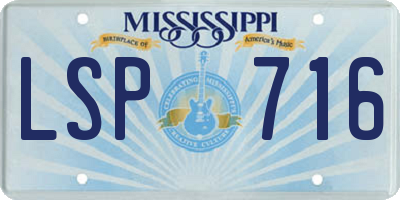MS license plate LSP716