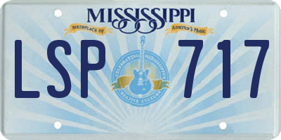 MS license plate LSP717