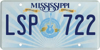 MS license plate LSP722