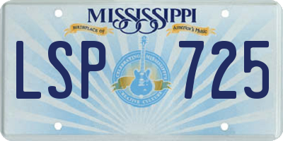 MS license plate LSP725