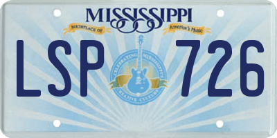 MS license plate LSP726