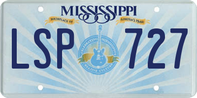 MS license plate LSP727