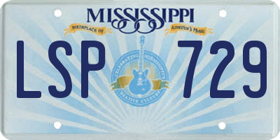 MS license plate LSP729