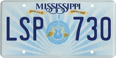 MS license plate LSP730