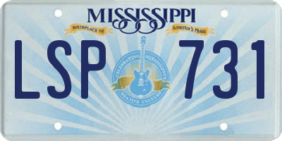 MS license plate LSP731