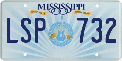 MS license plate LSP732