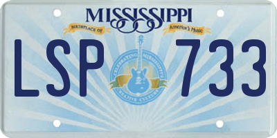 MS license plate LSP733