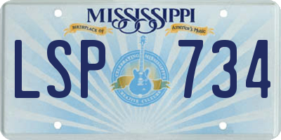 MS license plate LSP734